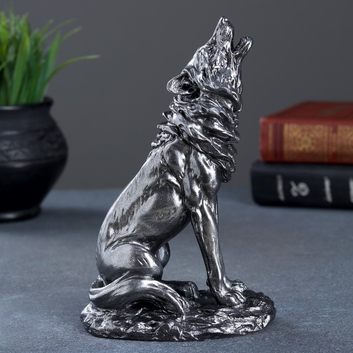 Фигура "Волк" металлик 12,5х8х20 см 