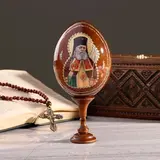 Сувенир Яйцо на подставке икона "Святой Лука" 