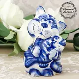 Сувенир «Кот рыбак», гжель 