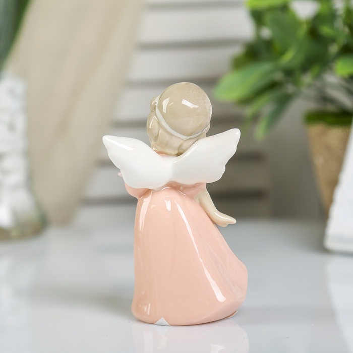 Сувенир керамика "Ангел-девочка в цветном платье с букетом" МИКС 11х6х4 см 