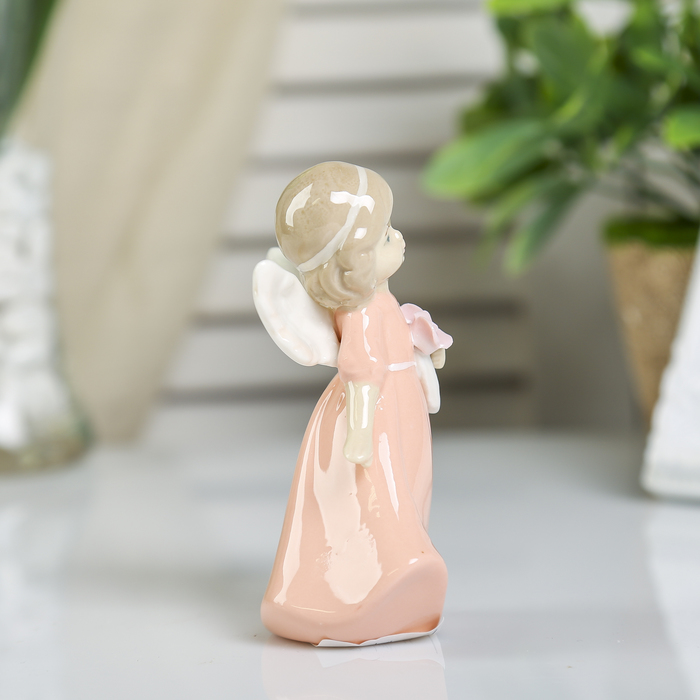 Сувенир керамика "Ангел-девочка в цветном платье с букетом" МИКС 11х6х4 см 