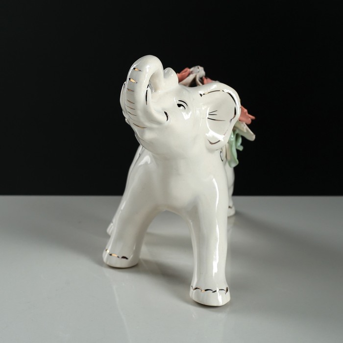 Сувенир-статуэтка средняя "Слон" цветная лепка 