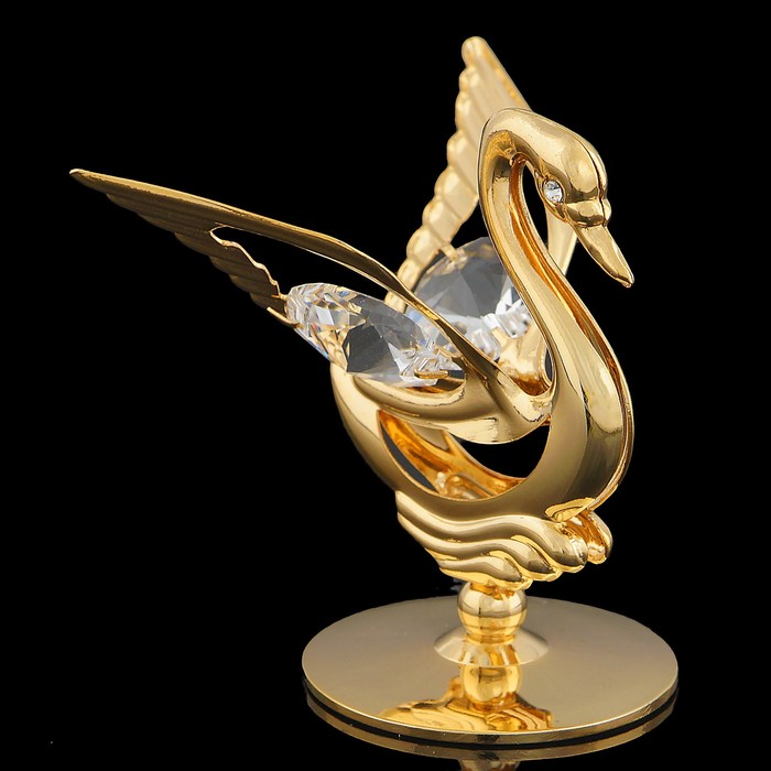 Сувенир «Лебедь», 4,5×4.5×5 см, с кристаллами Сваровски, 5 см 