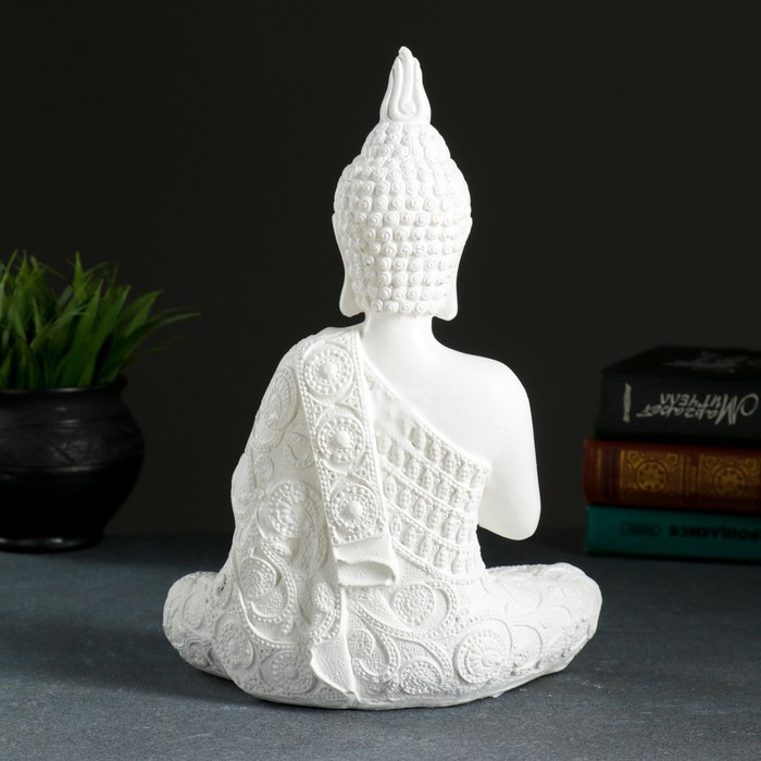 Фигура "Будда средний" белый, 12х20х29 см 