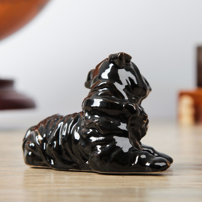 Статуэтка "Собака Шарпей", чёрный глянец, 8 см 