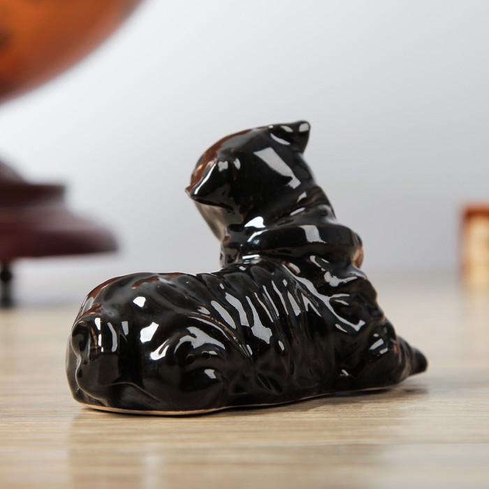 Статуэтка "Собака Шарпей", чёрный глянец, 8 см 
