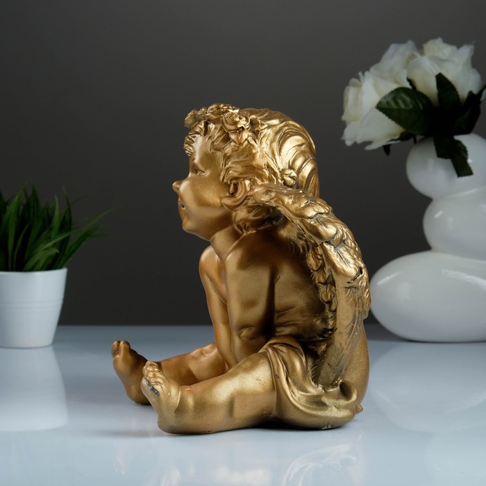 Фигура «Ангел карапуз сидя» бронза 19х22х24см 