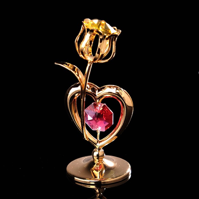 Сувенир «Тюльпан с солнцем», 3×3×8 см, с кристаллами Сваровски 