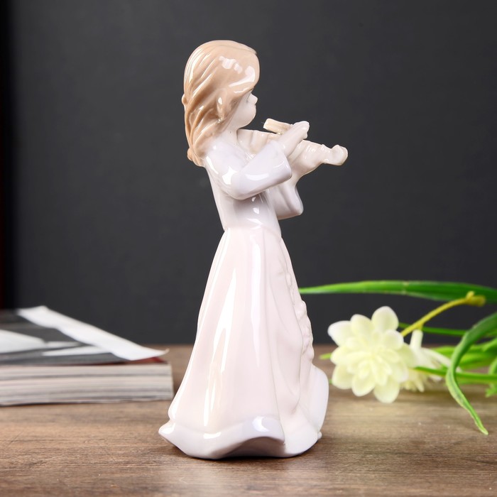 Сувенир керамика "Девочка со скрипкой" 12,2х8,5х5,5 см 