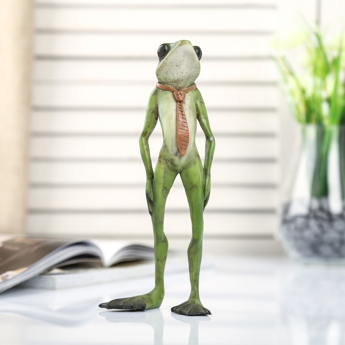 Сувенир полистоун миниатюра "Лягушонок в галстуке" 18,5х4,5х11 см 