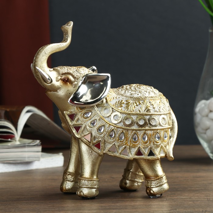 Сувенир "Слон африканский с янтарными каплями на попоне" 