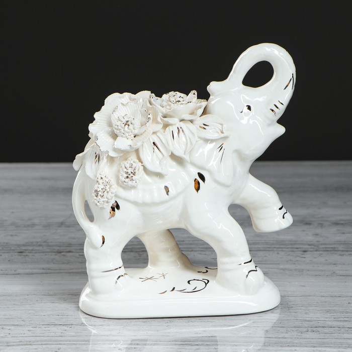 Сувенир -статуэтка "Слон Индийский" белая лепка, микс 
