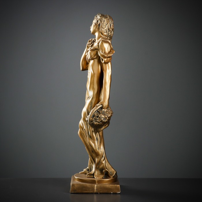 Фигура "Девушка с корзиной" бронза 18х18х56см 