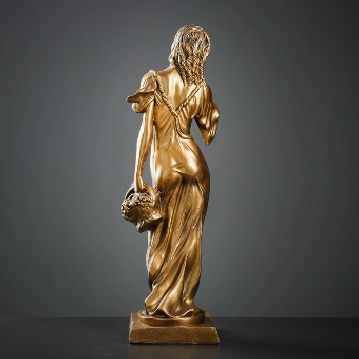 Фигура "Девушка с корзиной" бронза 18х18х56см 