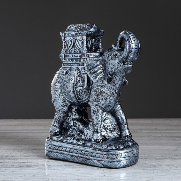 Статуэтка "Слон с седлом" цвет серебристый, 37 см, микс 