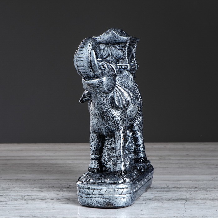 Статуэтка "Слон с седлом" цвет серебристый, 37 см, микс 