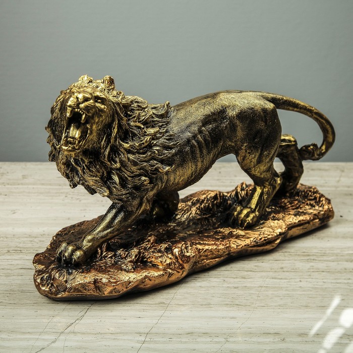 Сувенир-статуэтка средняя "Лев рычащий" 24 см, микс 