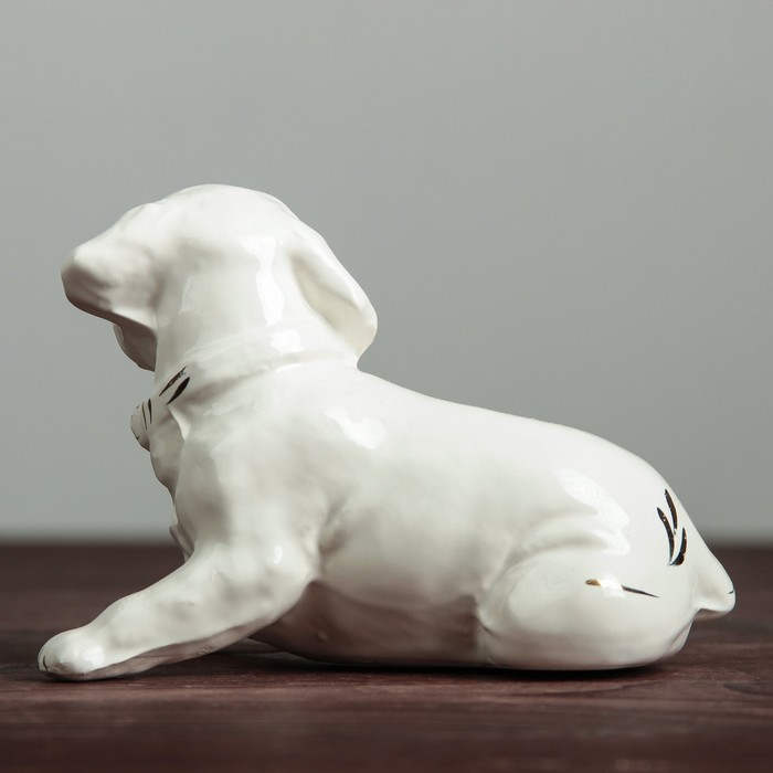 Фигура садовая "Собака Бульдог" белый 