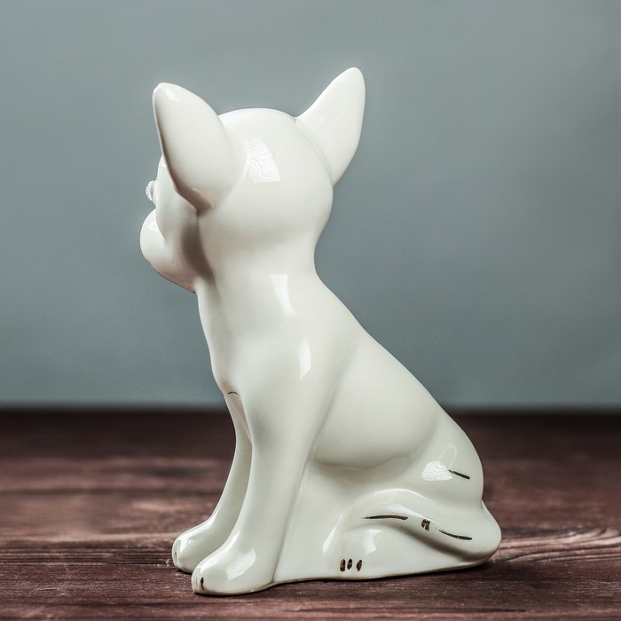 Фигура садовая "Собака Чихуахуа", белый 