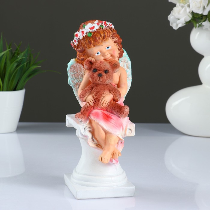 Сувенир "Девочка ангелочек с мишкой" 6х11,8х24,7 см 