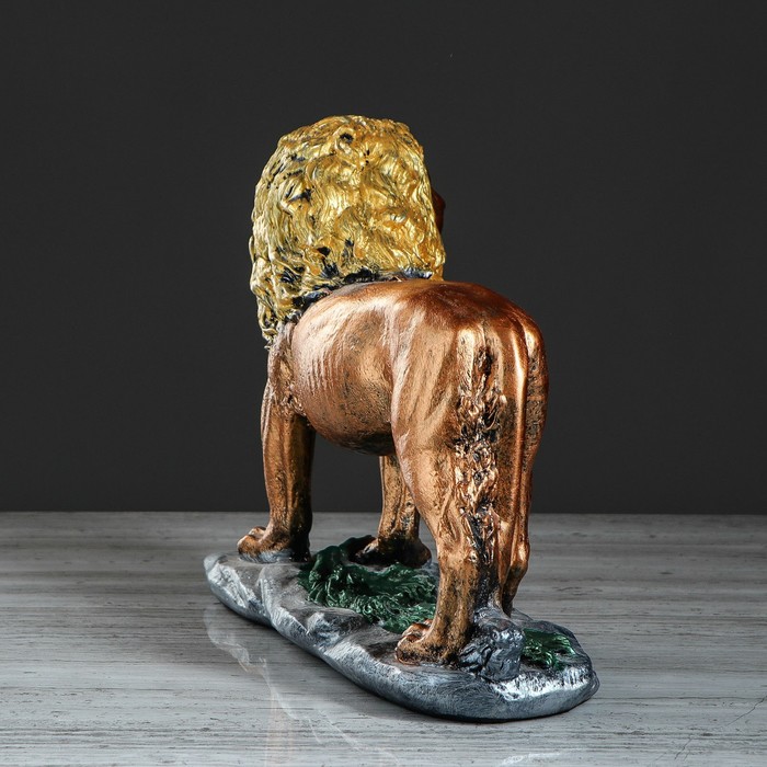 Статуэтка "Лев на подставке № 2" цвет бронзовый, 26 см 