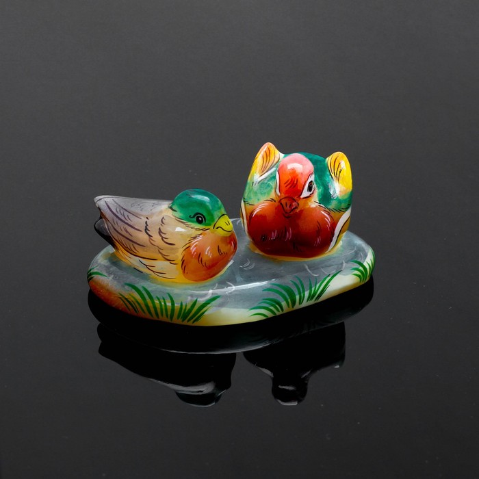Сувенир «Птички мандаринки», 9,5×7×4 см, селенит 