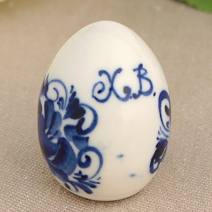 Сувенир «Яйцо», малое, 3 см, гжель 
