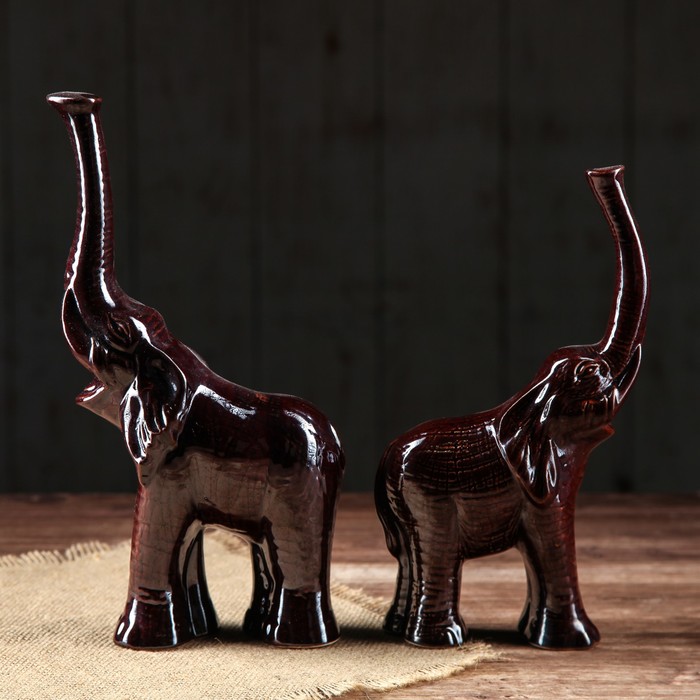 Сувенир " Слон пара " коричневый, 2 шт, микс 
