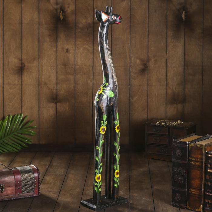 Сувенир дерево "Жираф с цветами" 10х17х80 см 