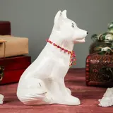 Фигура садовая "Собака Овчарка с ошейником" белый  - фото 2