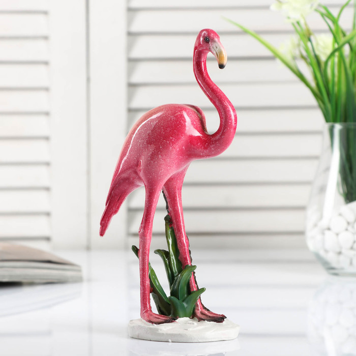 Сувенир полистоун лак "Розовый фламинго" 20х12,5х5,5 см 