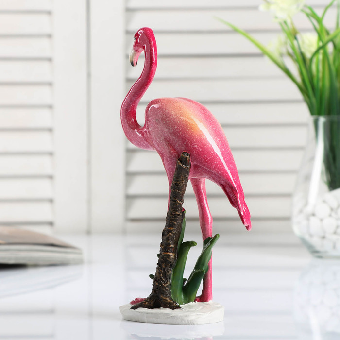 Сувенир полистоун лак "Розовый фламинго" 20х12,5х5,5 см 