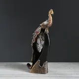 Статуэтка "Павлин", на стойке, коричнево-бронзовый 