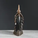 Статуэтка "Павлин", на стойке, коричнево-бронзовый  - фото 2