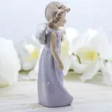 Сувенир "Ангел в сиреневом платье с цветами" лак 18,5х11х5,5 см  - фото 4