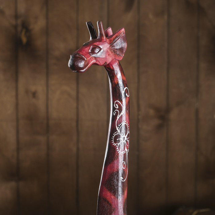 Сувенир дерево "Красный жираф с цветочками" 9,5х15,5х80 см 