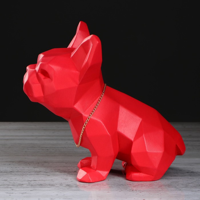 Статуэтка "Собака оригами" красная 