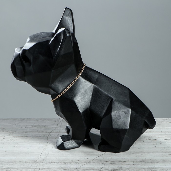 Статуэтка "Собака оригами" чёрная 