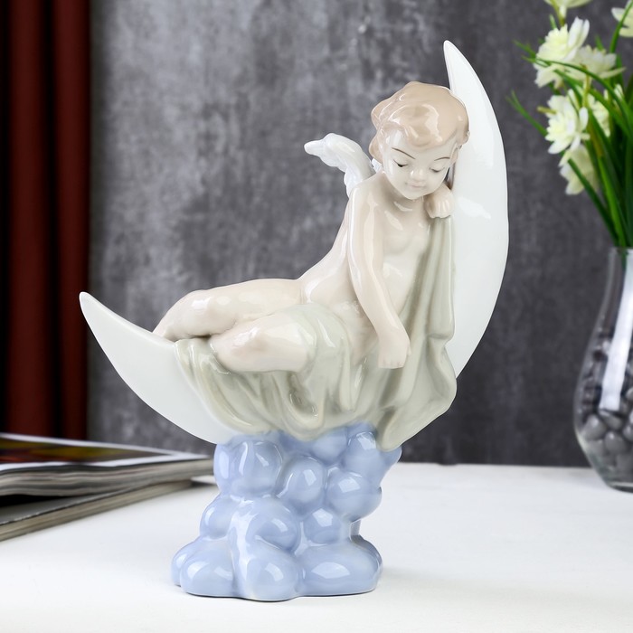 Сувенир керамика "Ангел на месяце" цветной 23х10х16,5 см 