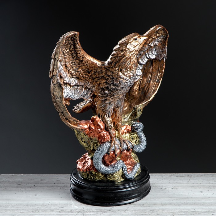 Статуэтка "Орёл огромный со змеёй" бронза цветной 41 см 