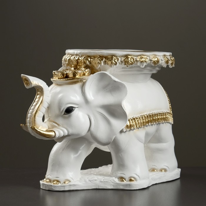 Фигура - подставка "Слон Звезда" бело-золотой, 45×28×33 см 