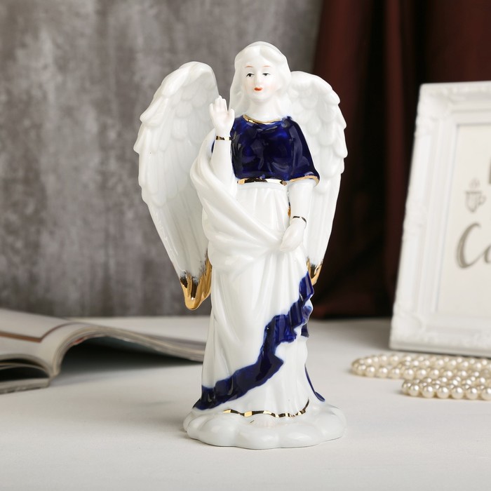 Сувенир керамика "Девушка-ангел" кобальт 20х8х10,5 см 