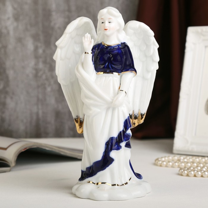 Сувенир керамика "Девушка-ангел" кобальт 20х8х10,5 см 