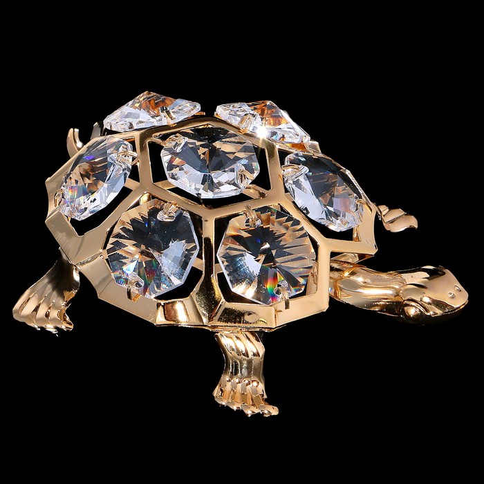 Сувенир «Черепаха», 5,5×7,2×2 см, с кристаллами Сваровски 