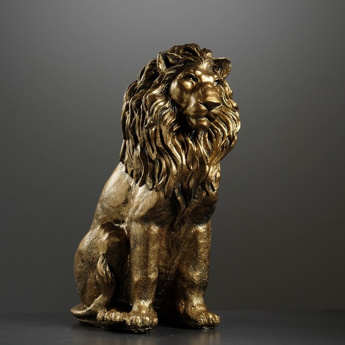 Фигура "Лев сидящий" золото 40х25х56см 