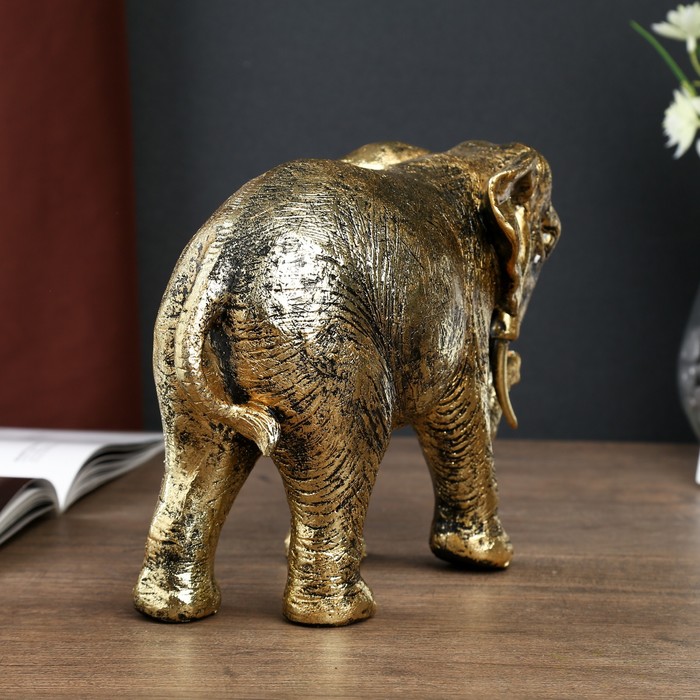 Сувенир полистоун "Золотой слон" 16,5х27х8,5 см 