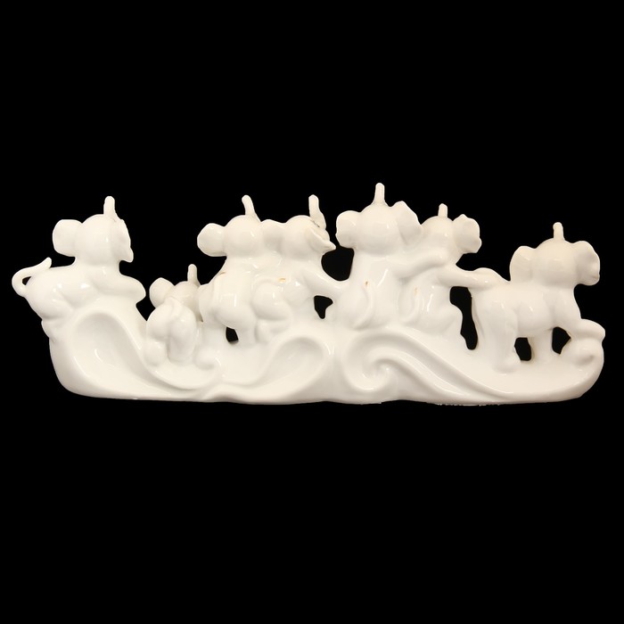 Сувенир керамика "Семь слонов - Любовь" 12,5х34х6,5 см 