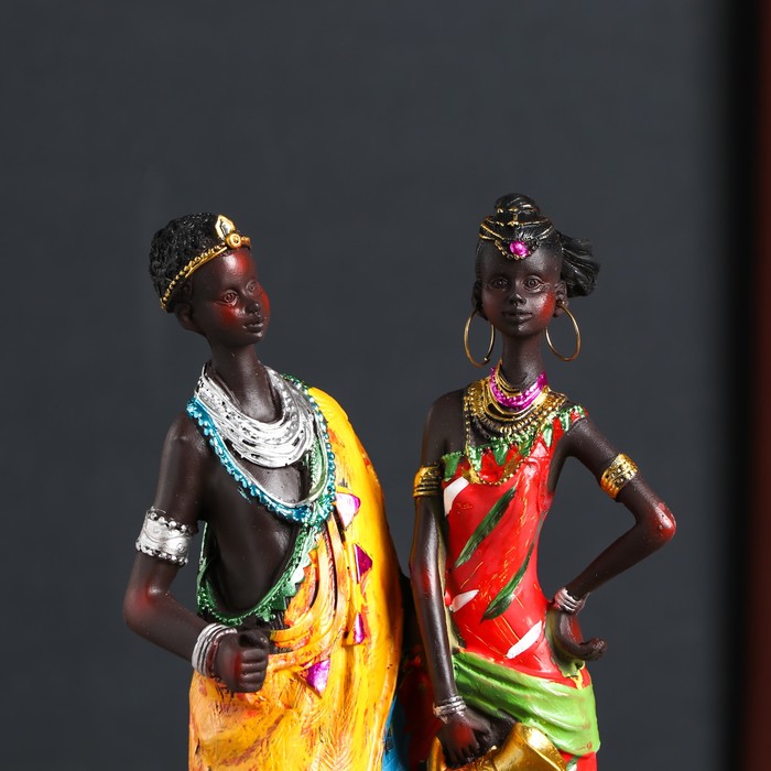 Сувенир полистоун "Молодая пара из Африки" МИКС 31,5х8х16 см 