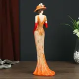 Сувенир полистоун "Девушка в оранжевом платье 20-30-х годов" 31,5х12,5х9,5 см  - фото 4