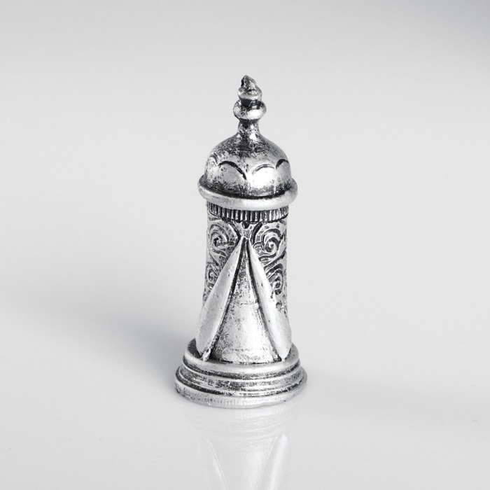 Сувенир полистоун "Башня", серебряный 